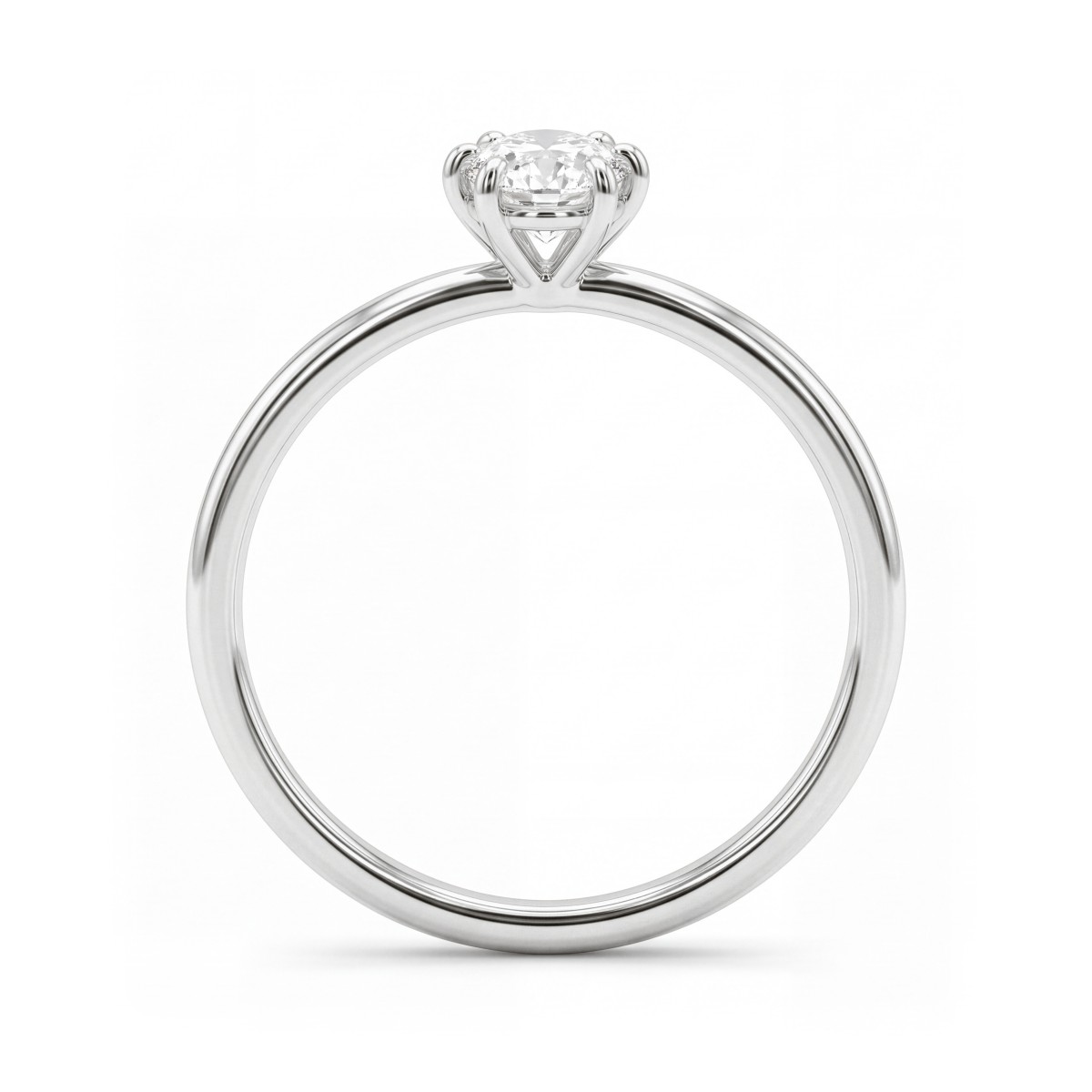 Mignon - Inel solitaire cu moissanit oval și șase gheare