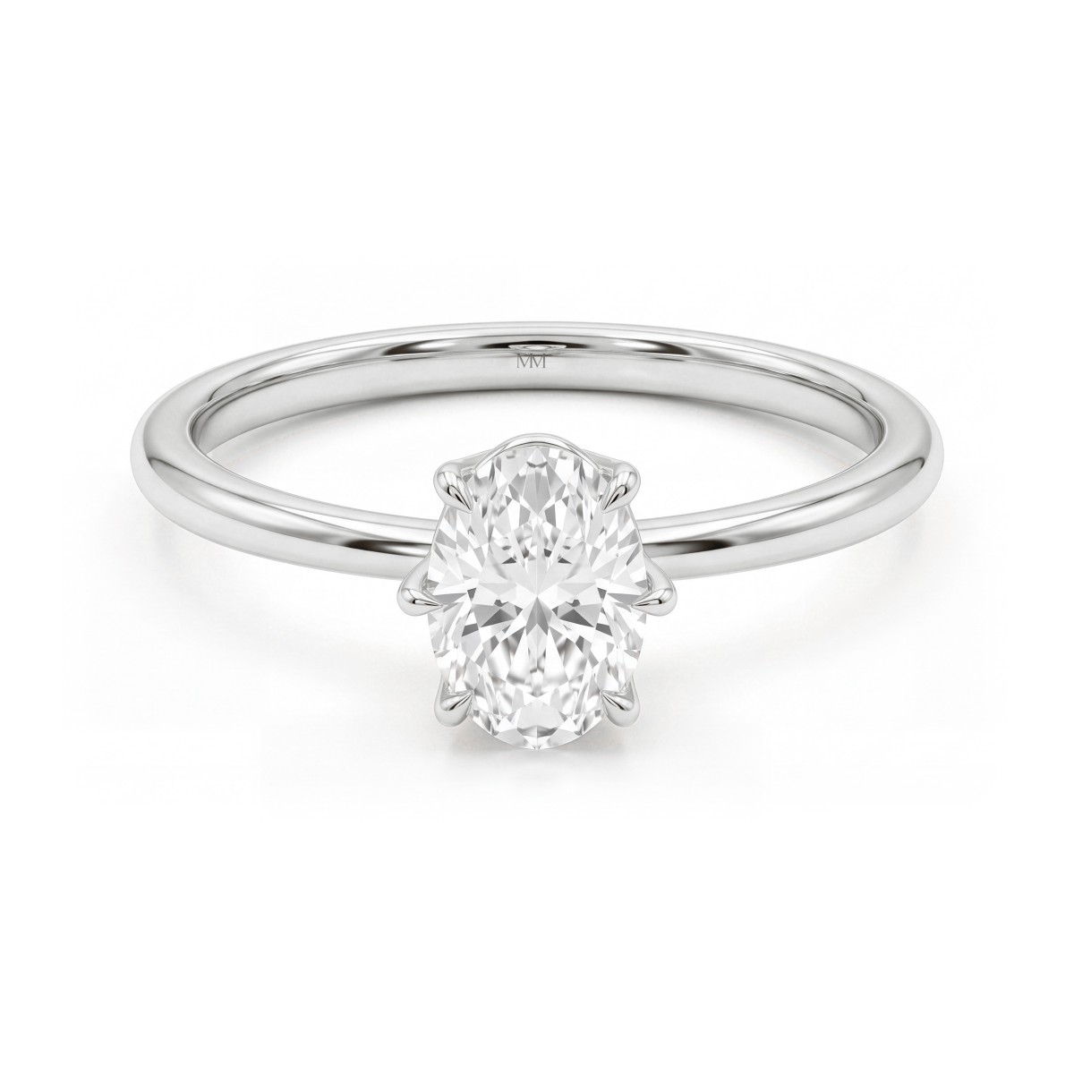 Mignon - Inel solitaire cu moissanit oval și șase gheare