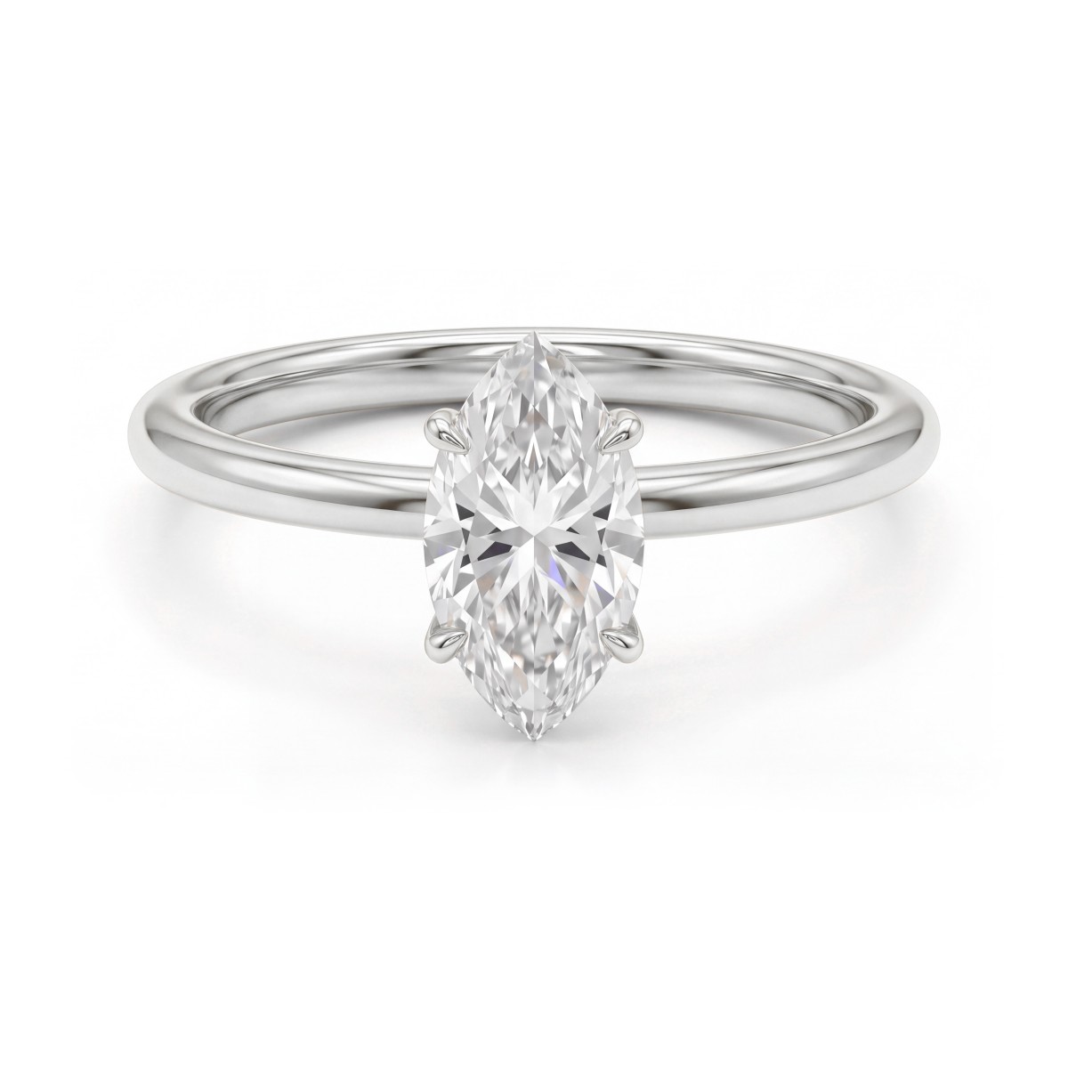 Willow - Inel de logodnă solitaire cu moissanit marquise
