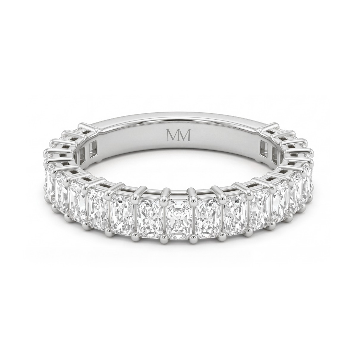 Radiline - Bandă de eternitate pe trei sferturi cu moissanite cu tăietură radiant