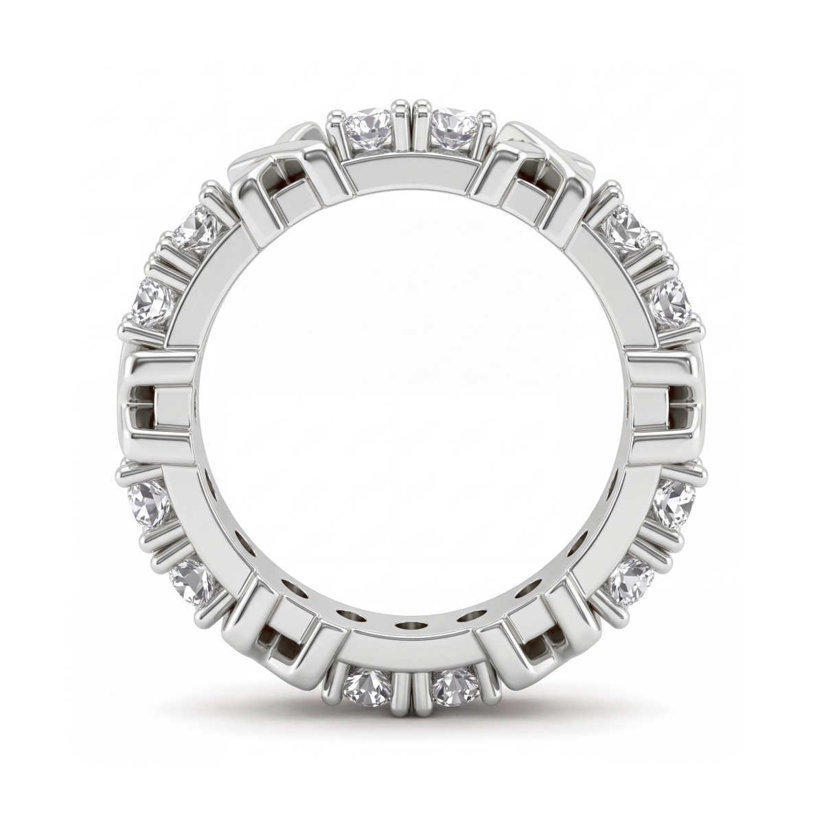 Duetta - Inel eternity cu moissanite rotunde și motive în formă de X