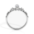 Elegante - Inel cu moissanit cu tăietură marquise și pietre laterale minimaliste de inspirație vintage