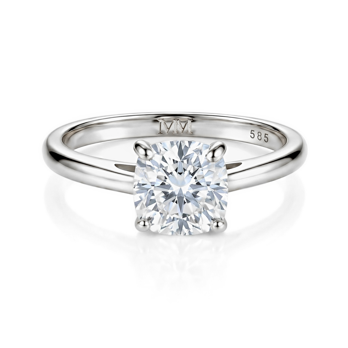 Elara - Inel solitaire cu moissanit cushion | My Moissanite