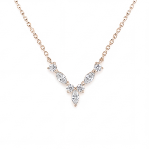 Adelina - Colier elegant cu moissanit și accente marquise