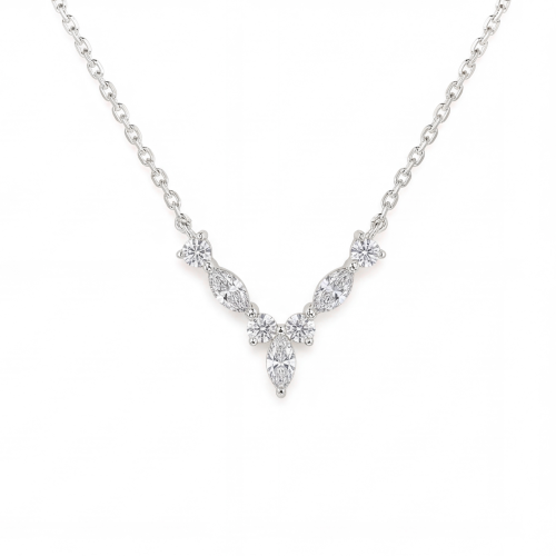 Adelina - Colier elegant cu moissanit și accente marquise