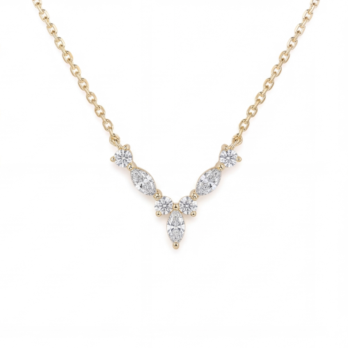 Adelina - Colier elegant cu moissanit și accente marquise