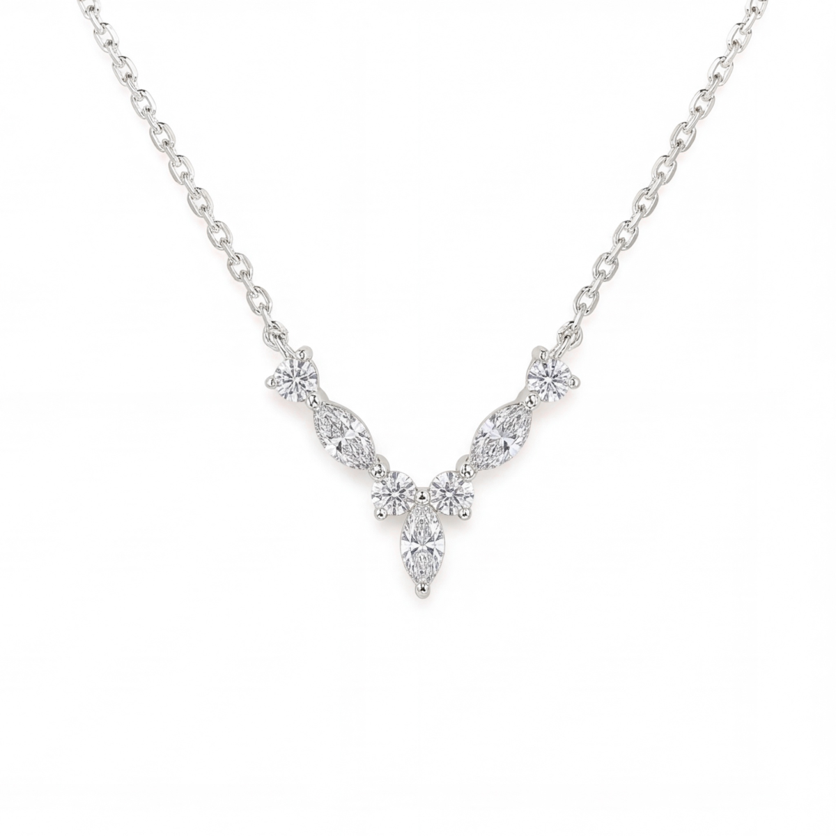 Adelina - Colier elegant cu moissanit și accente marquise