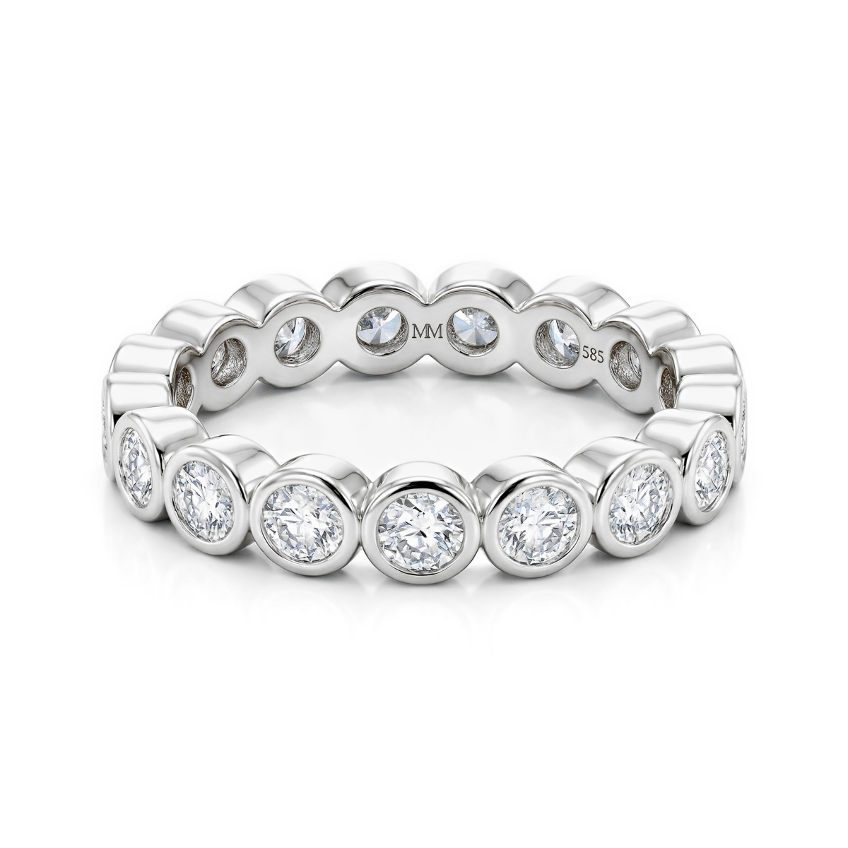 Orbella - Inel eternity cu moissanit în montură bezel