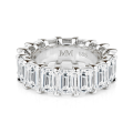Eterna - Inel eternity cu moissanit cu tăietură emerald