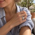 Radiline - Bandă de eternitate pe trei sferturi cu moissanite cu tăietură radiant